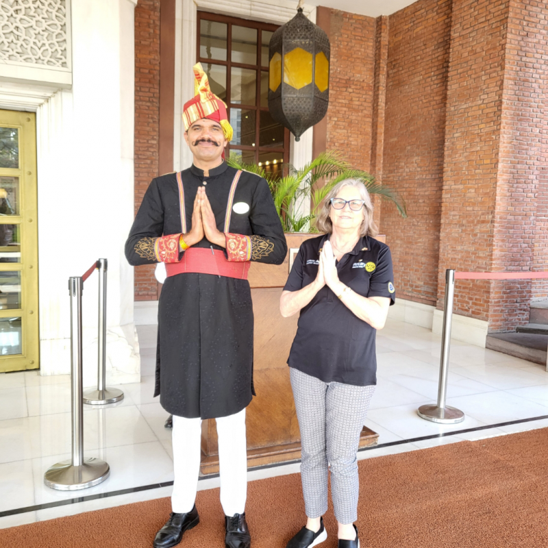 Barb Dreis in India for Eradicate Polio Project
